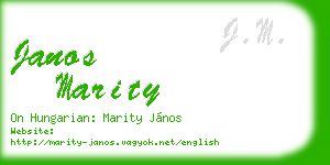janos marity business card