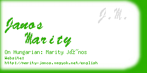 janos marity business card